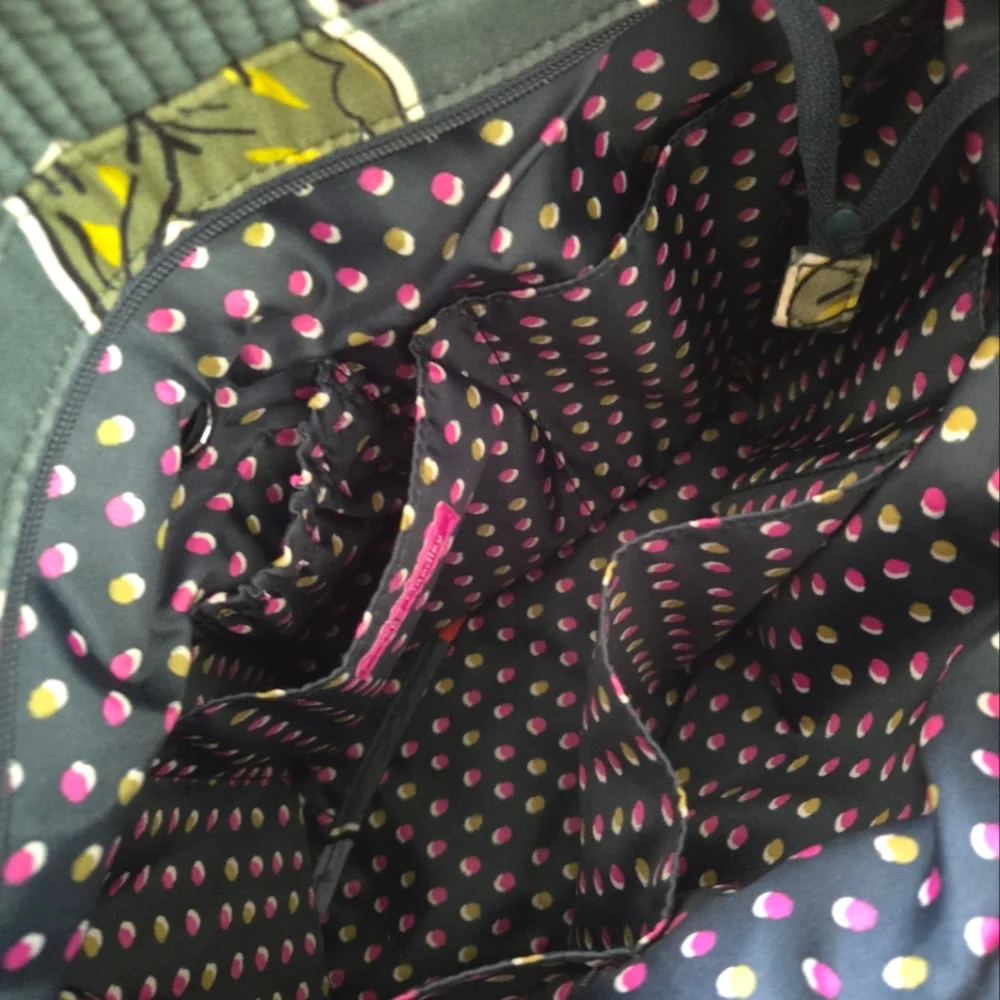 Vera Bradley Green Floral Patterned Tote Bag